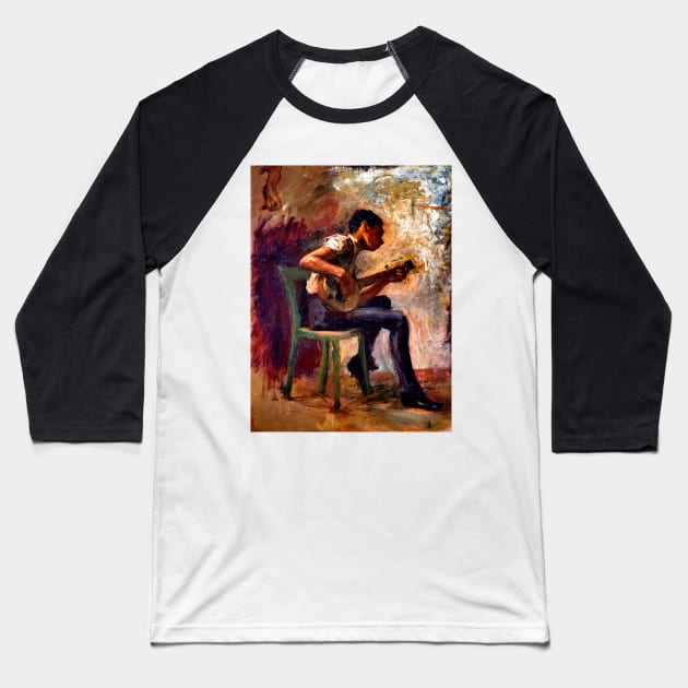 African American Boy & Banjo 1877, Thomas Eakins Baseball T-Shirt by rocketshipretro